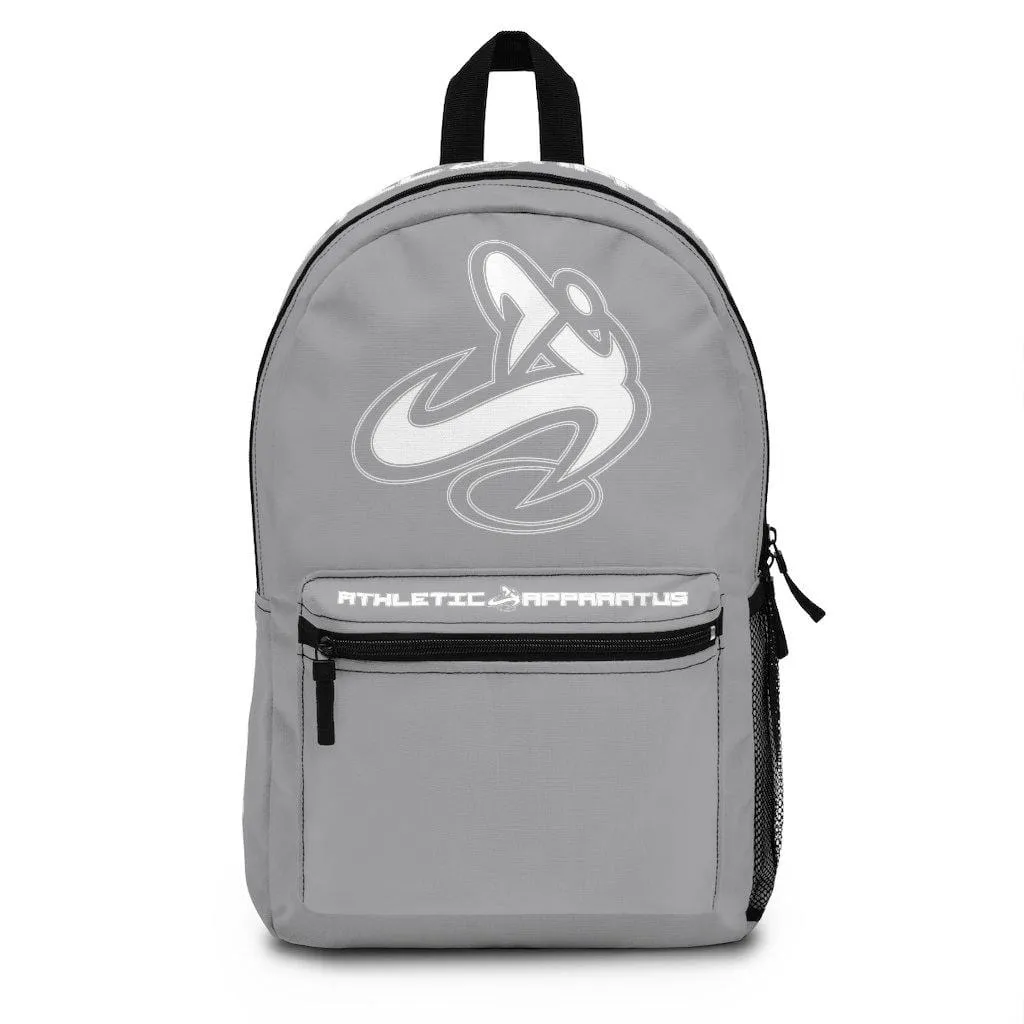 Athletic Apparatus Grey 2 Backpack with white name label on top (Made in USA)