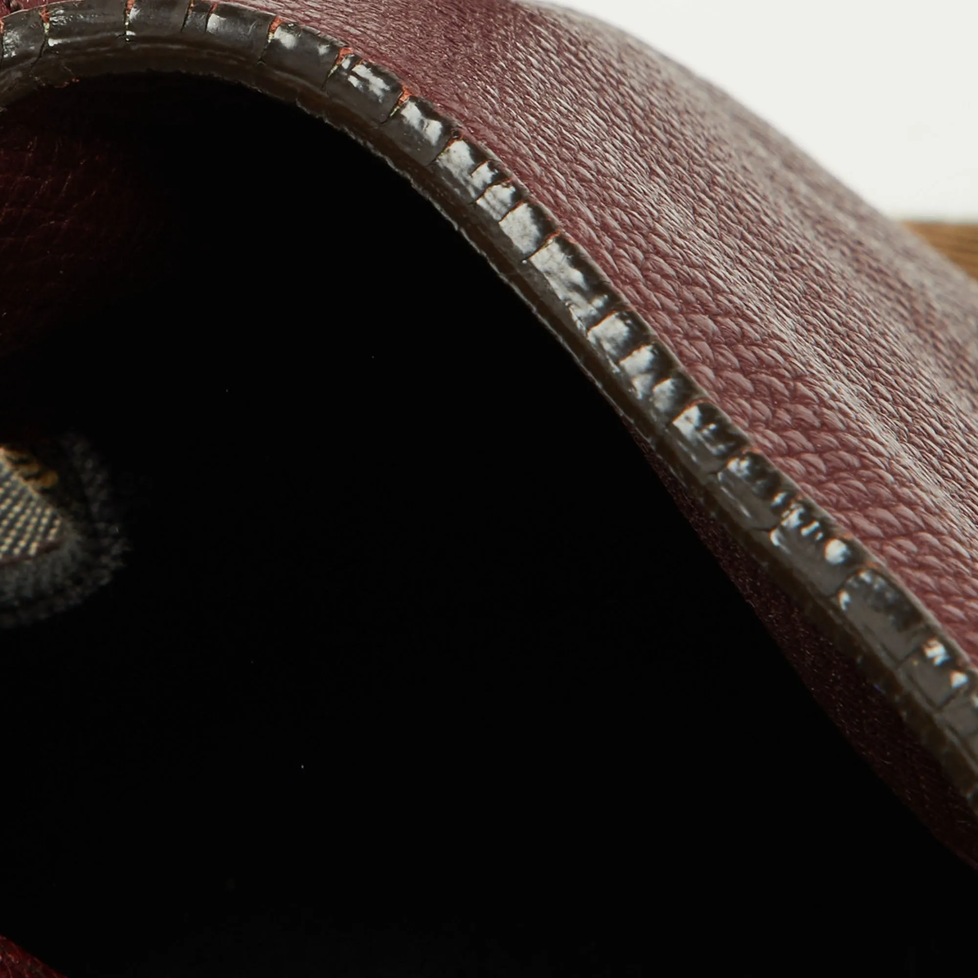 BURBERRY Burgundy/Beige House Check Fabric and Leather Small Canterbury Tote