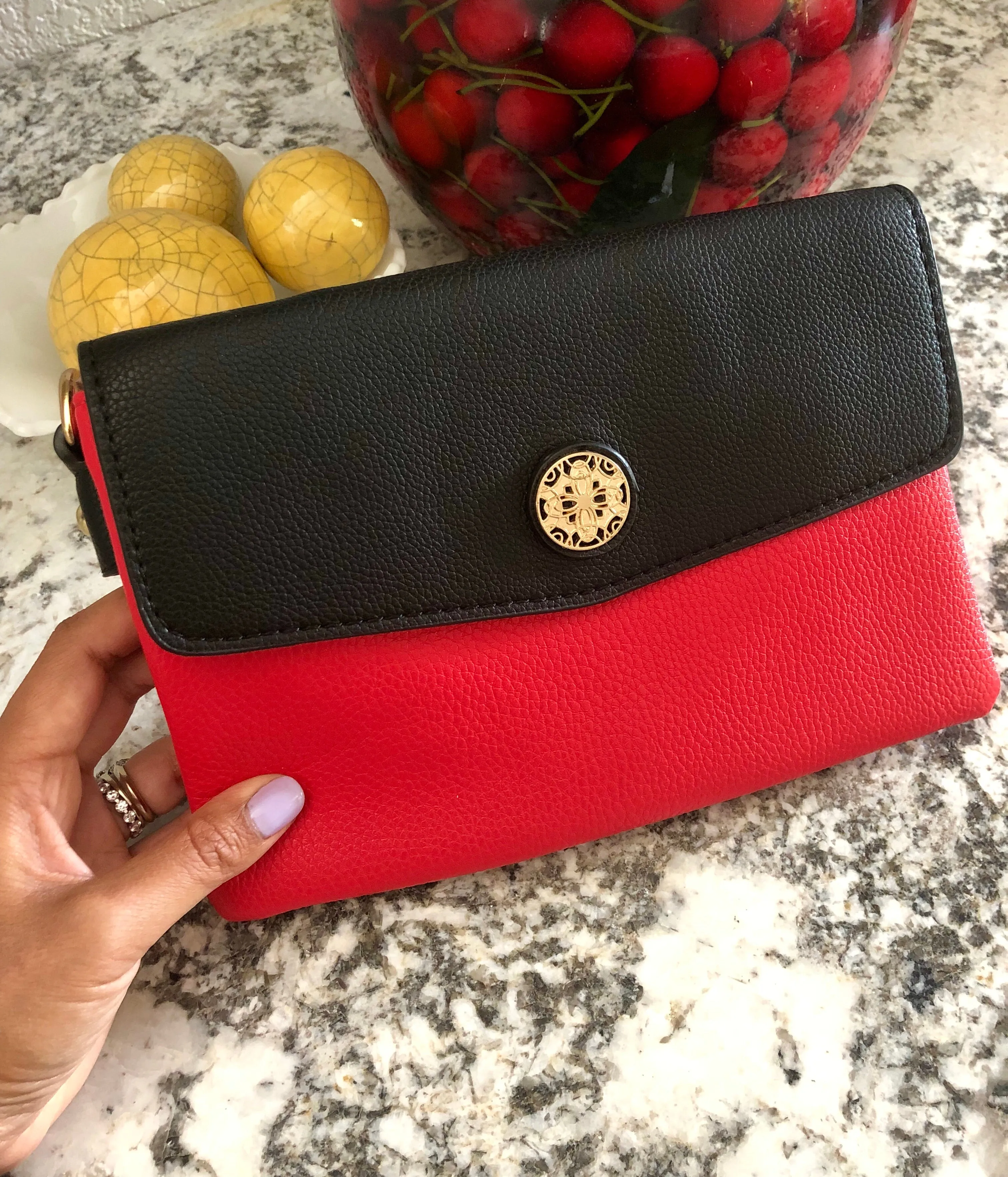 Calista Two-Tone Envelope Clutch Crossbody Bag