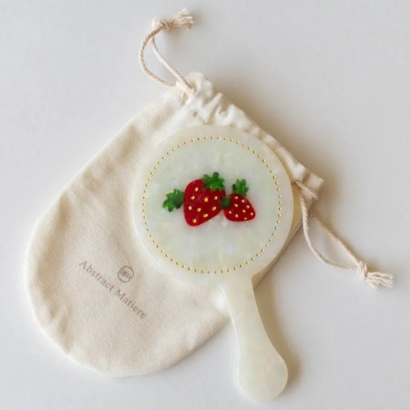 Eco Vintage Strawberry Farm Makeup Mirror with Pouch