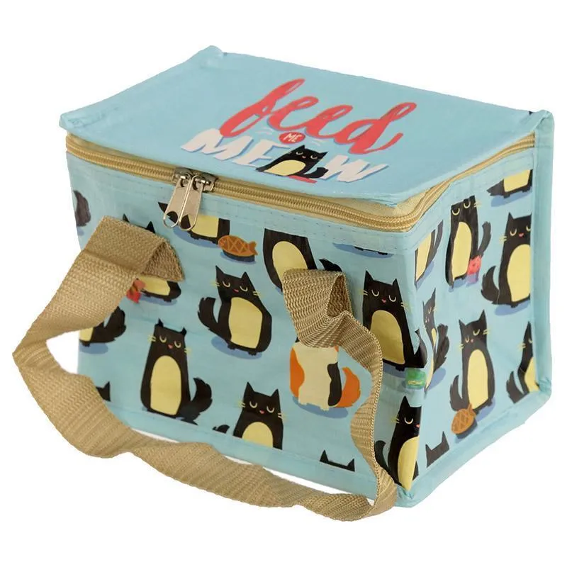 Feline Fine Cat Design Woven Cool Bag Lunch Box