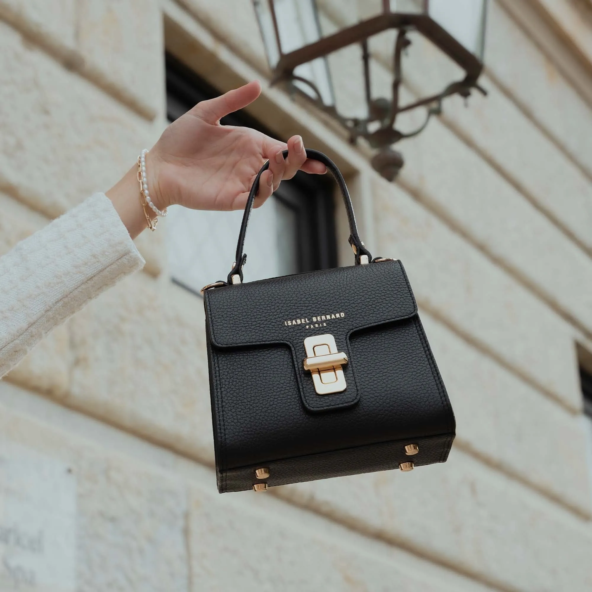 Femme Forte Simone Mini black leather handbag calfskin leather