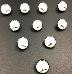 Matte White & Black Nickel Down Hole Polyester Button (Wholesale)