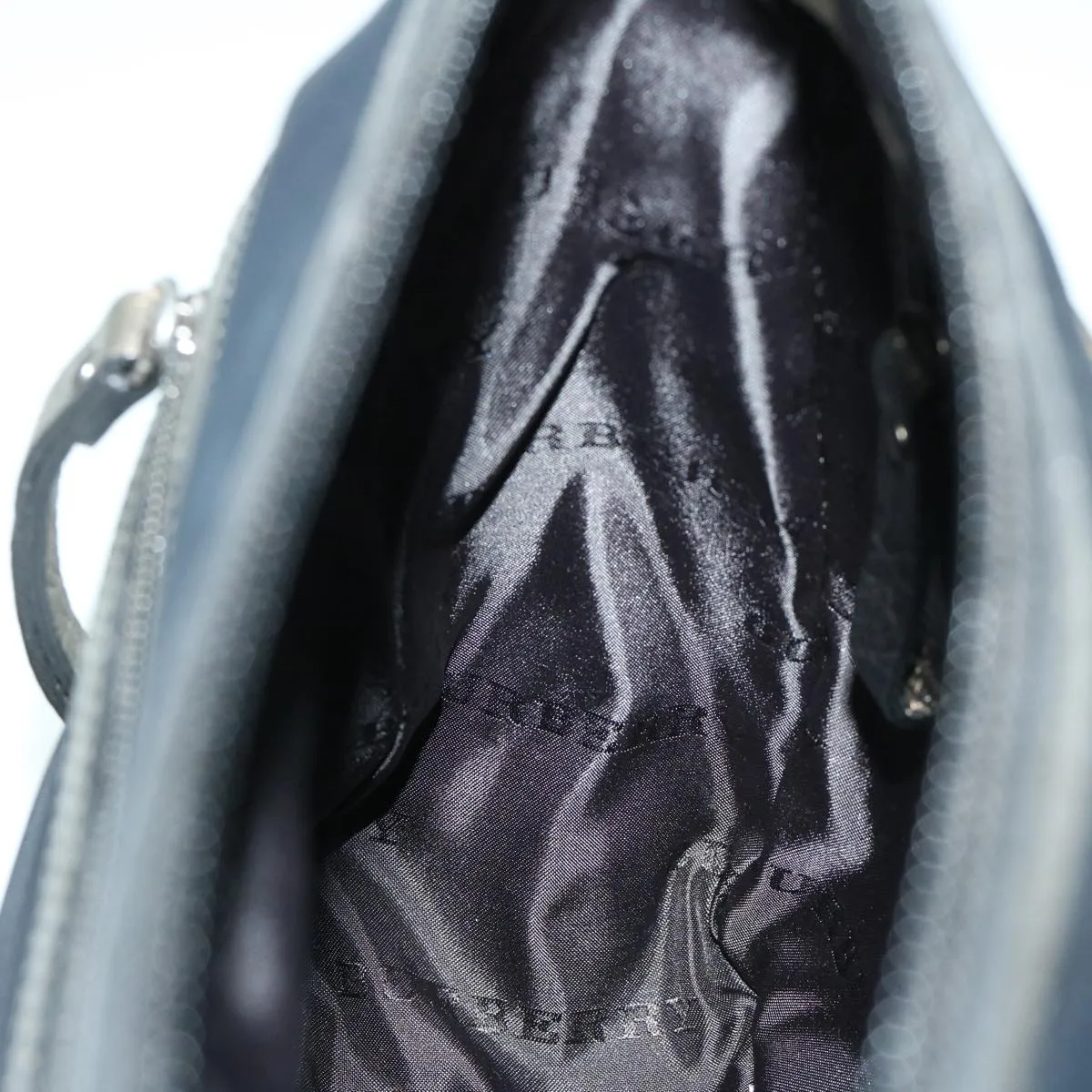 Trendy Inspired Burberry Shoulder Bag Nylon Black Auth 66638