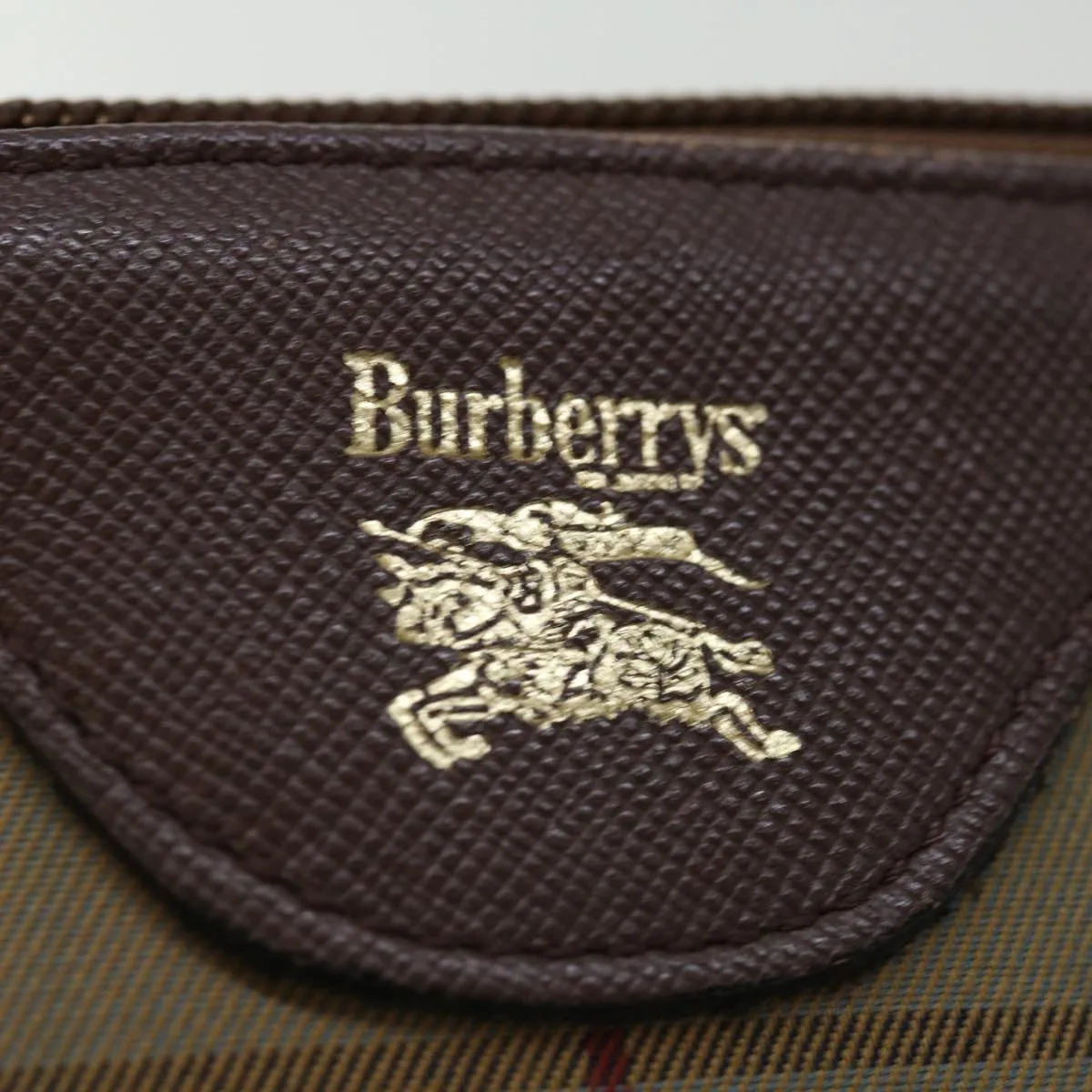 Trendy Inspired Burberryss Nova Check Clutch Bag Canvas Brown Auth Bs13397