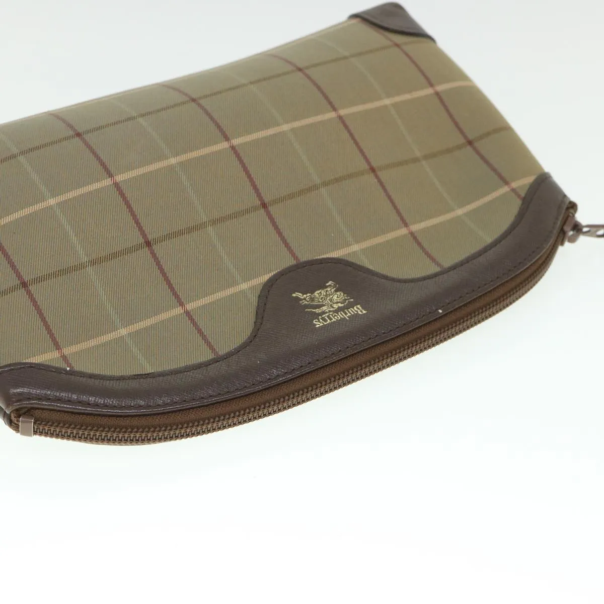 Trendy Inspired Burberryss Nova Check Clutch Bag Nylon Canvas Brown Auth Bs8723